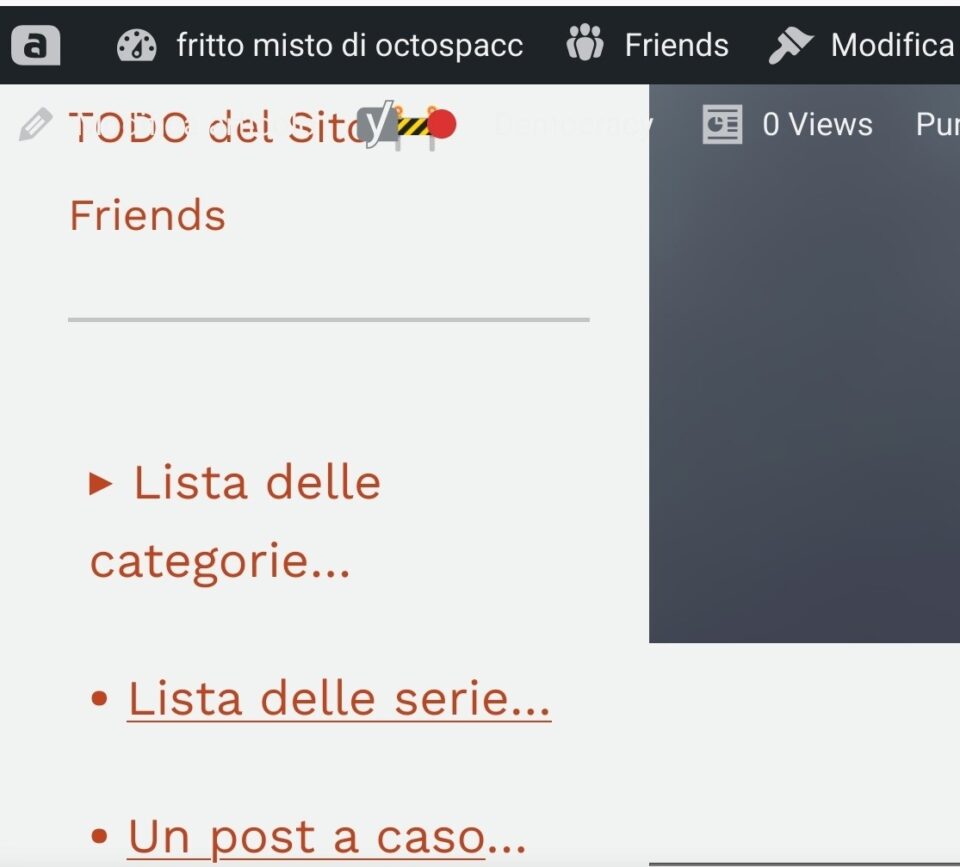 La vista della sidebar con i tasti aggiunti.