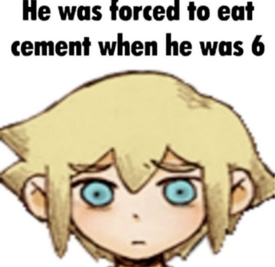 He was forced to eat
cement when he was 6