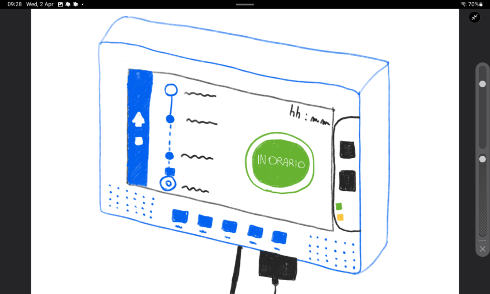 Disegno dell'oggetto su PENUP col tablet