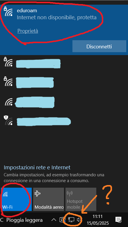Schermata con evidenziati i punti discussi