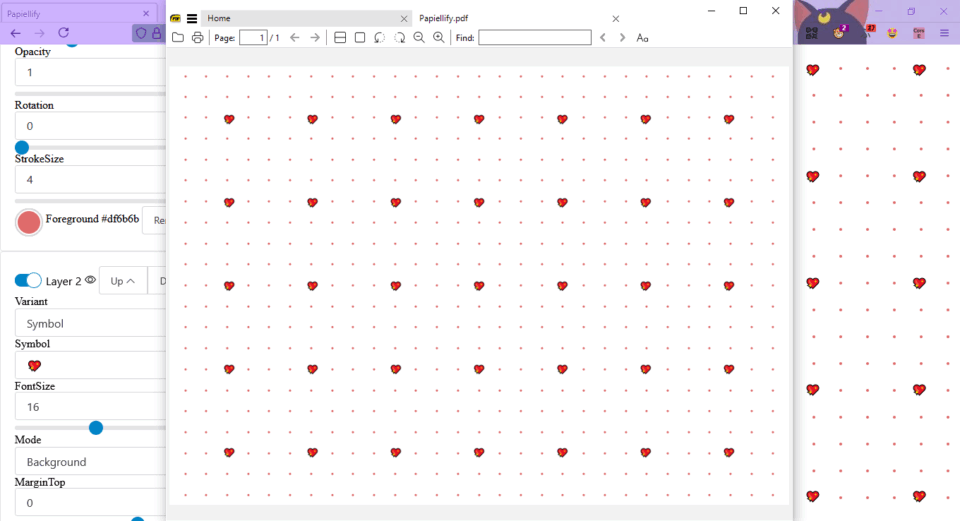 Esempio pattern personalizzato e PDF A4